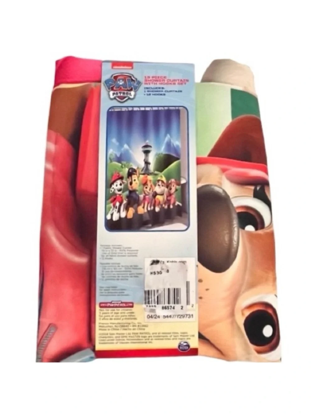 🆕 - PAW PATROL-13pc Shower Curtain & Ring Set. New in packaging